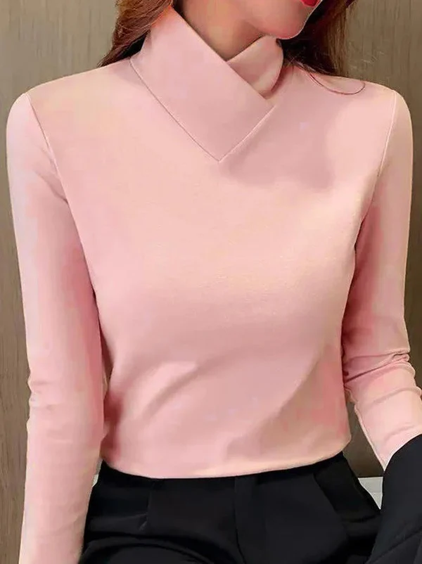Isaline Asymmetrical Neckline Top For Women Minimalist Elegant Fit With Stretchy Soft Fabric