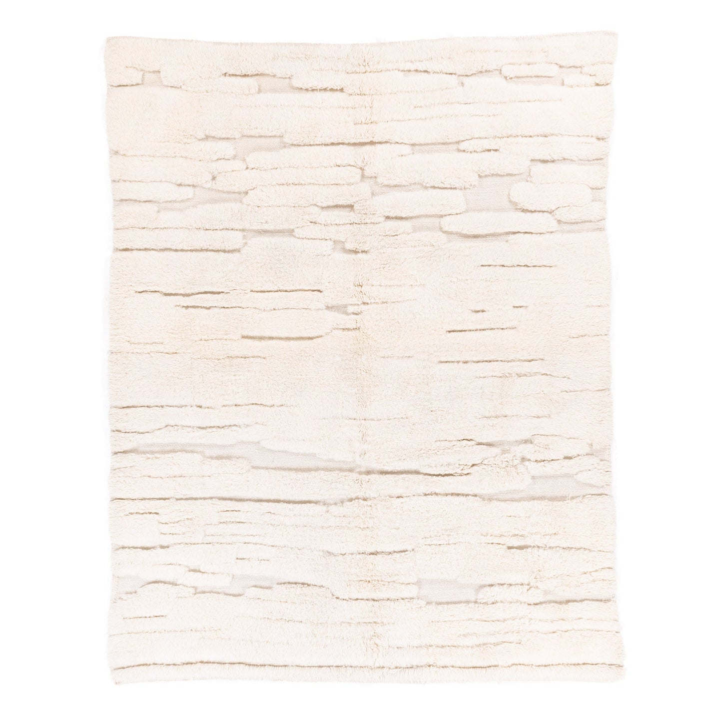 Ivory Glacier - Luxury Shag Moroccan Rug - TrendAura