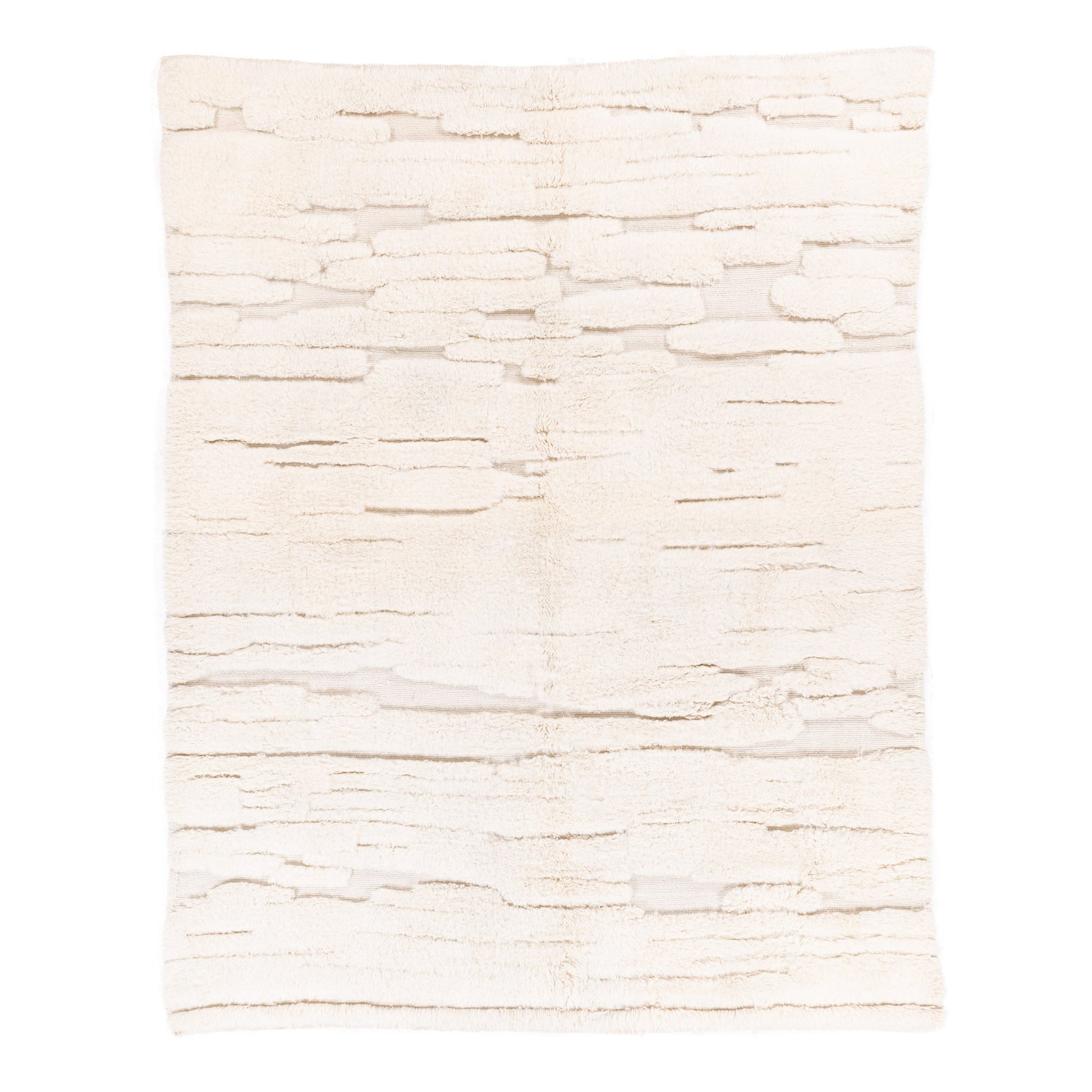 Ivory Glacier - Luxury Shag Moroccan Rug - TrendAura