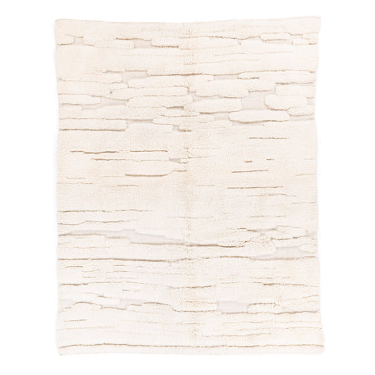 Ivory Glacier - Luxury Shag Moroccan Rug - TrendAura