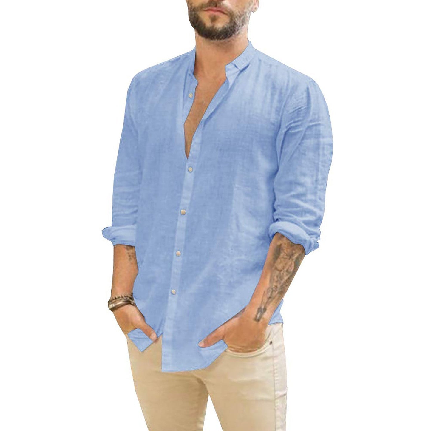 Damian | Solid linen shirt for men