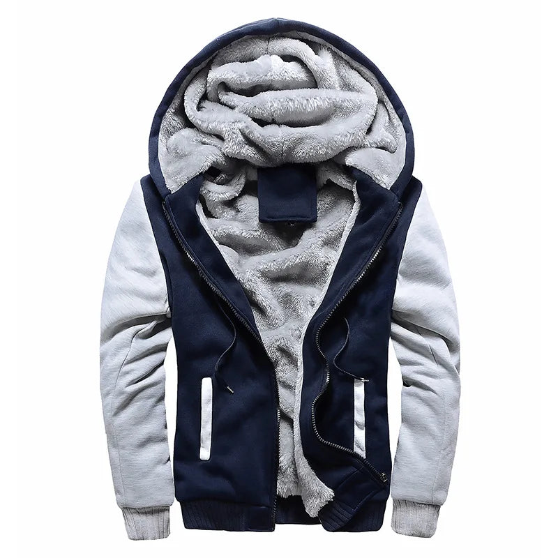 TrendAura Jack Mens Winter Hoodie Jacket Thick Fleece Lined Warmth With Camouflage Sleeves Hooded Design