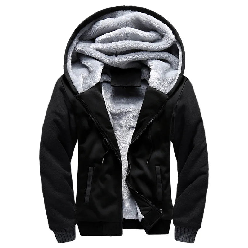 TrendAura Jack Mens Winter Hoodie Jacket Thick Fleece Lined Warmth With Camouflage Sleeves Hooded Design