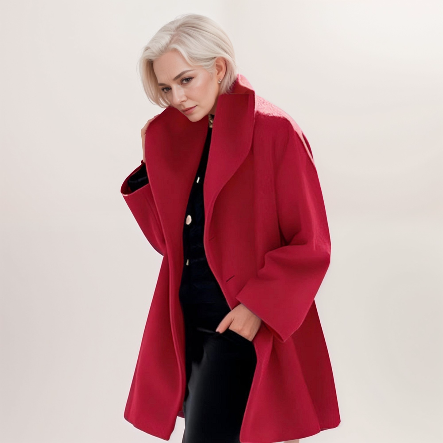 Odessa Windproof Coat For Women Wind Resistant Outerwear With Stylish Shawl Collar And Flattering Silhouette