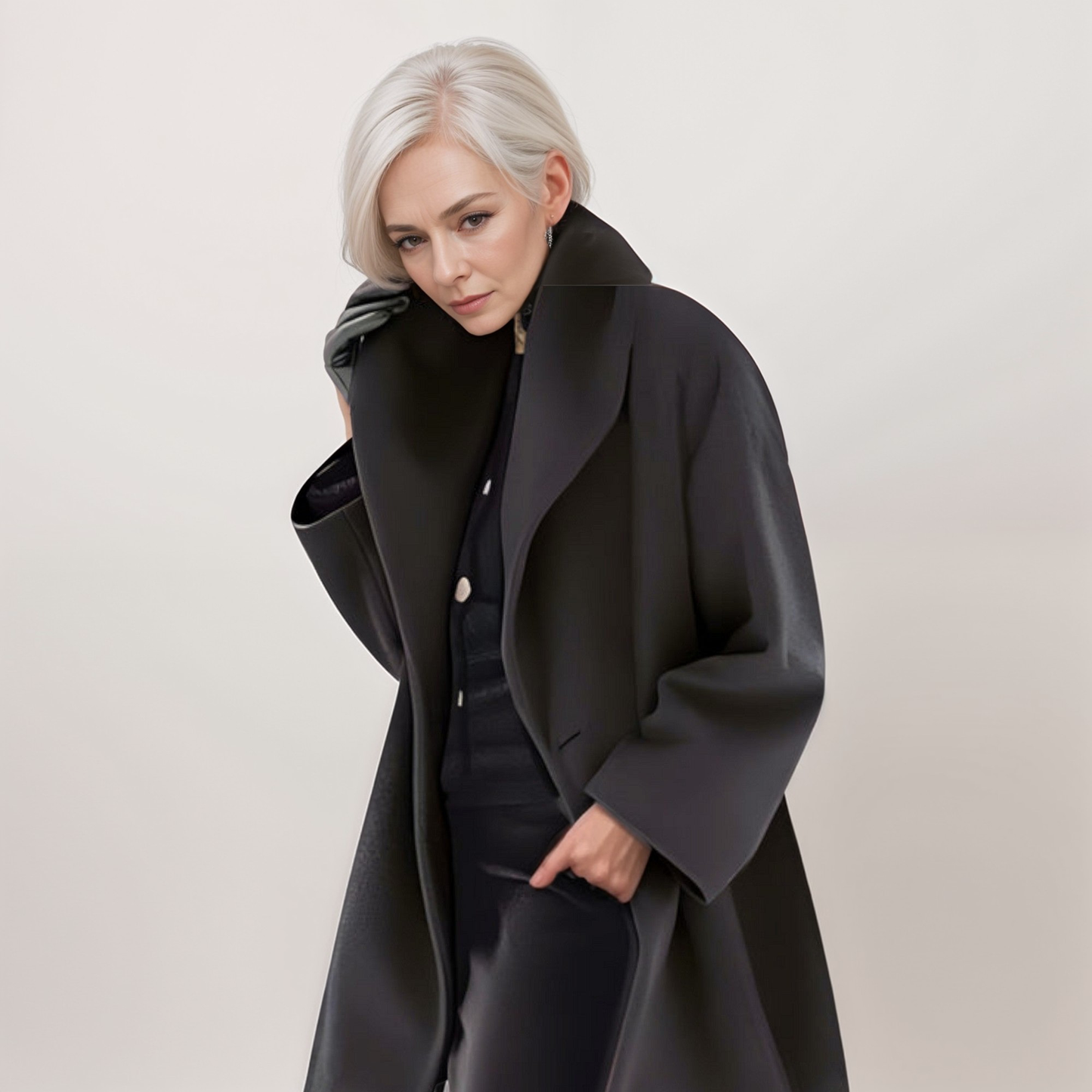 Odessa Windproof Coat For Women Wind Resistant Outerwear With Stylish Shawl Collar And Flattering Silhouette