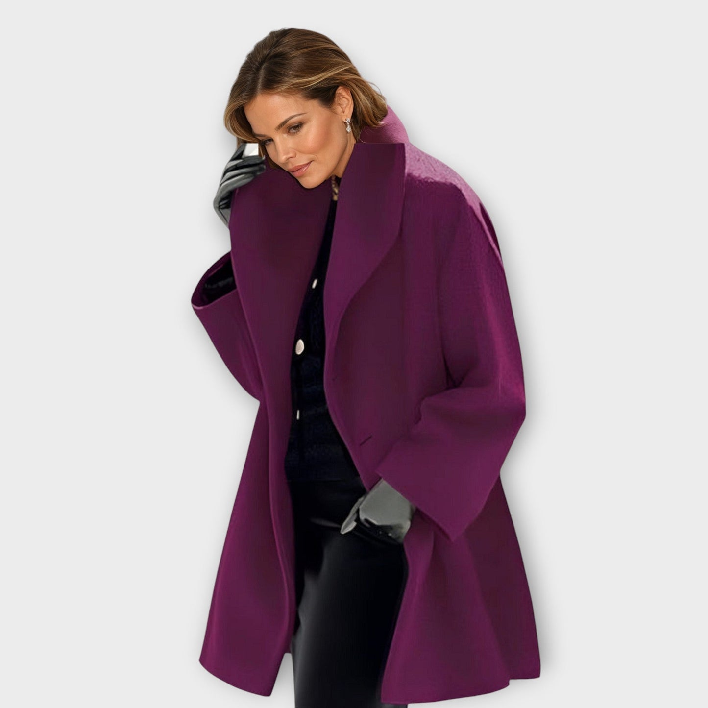 Odessa Windproof Coat For Women Wind Resistant Outerwear With Stylish Shawl Collar And Flattering Silhouette