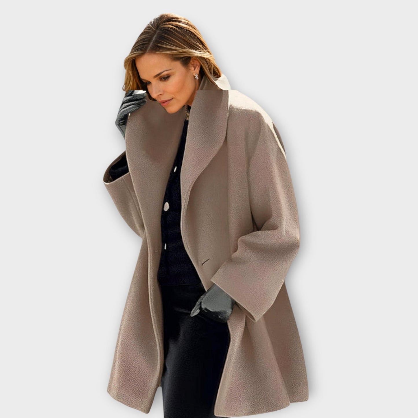 Women's Oversize Coat with Modern Lapel – Elegant Business & Everyday Look