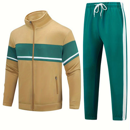 Mens Sporty Casual Tracksuit With Zip Jacket And Trousers For Active Men Versatile All Day Wear