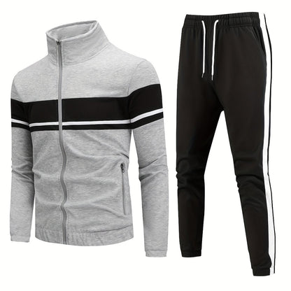 Mens Sporty Casual Tracksuit With Zip Jacket And Trousers For Active Men Versatile All Day Wear