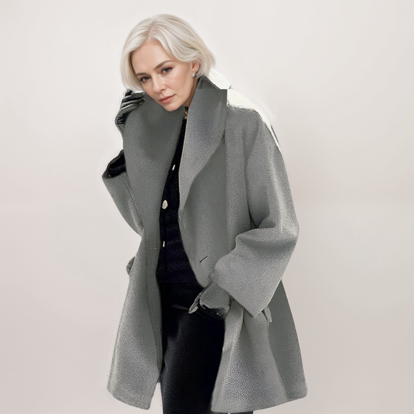 Odessa Windproof Coat For Women Wind Resistant Outerwear With Stylish Shawl Collar And Flattering Silhouette