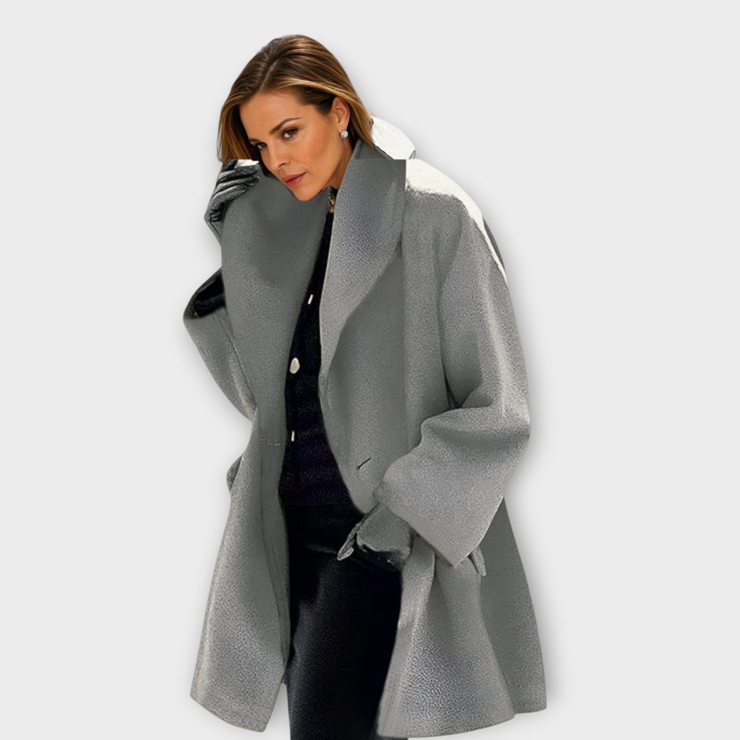 Women's Oversize Coat with Modern Lapel – Elegant Business & Everyday Look