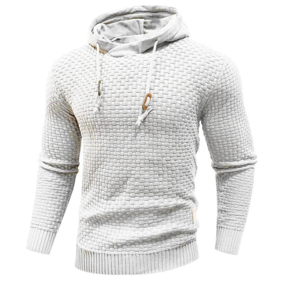 Jonathan Mens Textured Knit Hoodie By TrendAura With Drawstring And Modern Fit For Everyday Style