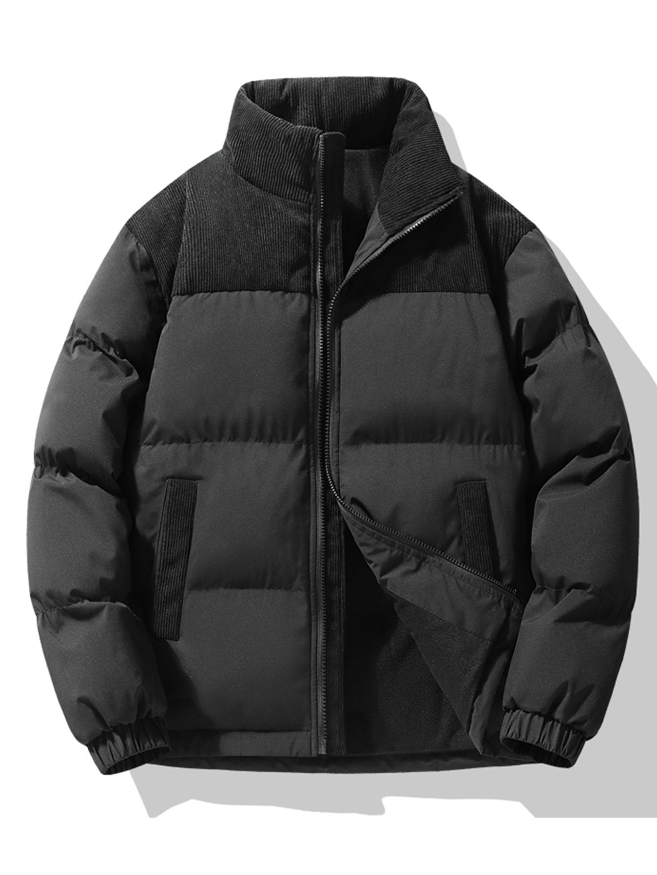 Mens Winter Puffer Jacket Oversized Fit With Thick Padding For Cold Weather For City Dwellers