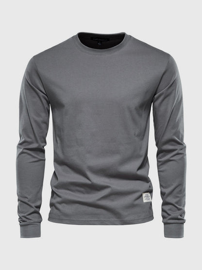 Sepp | Long-sleeve cotton shirt with round neckline for men