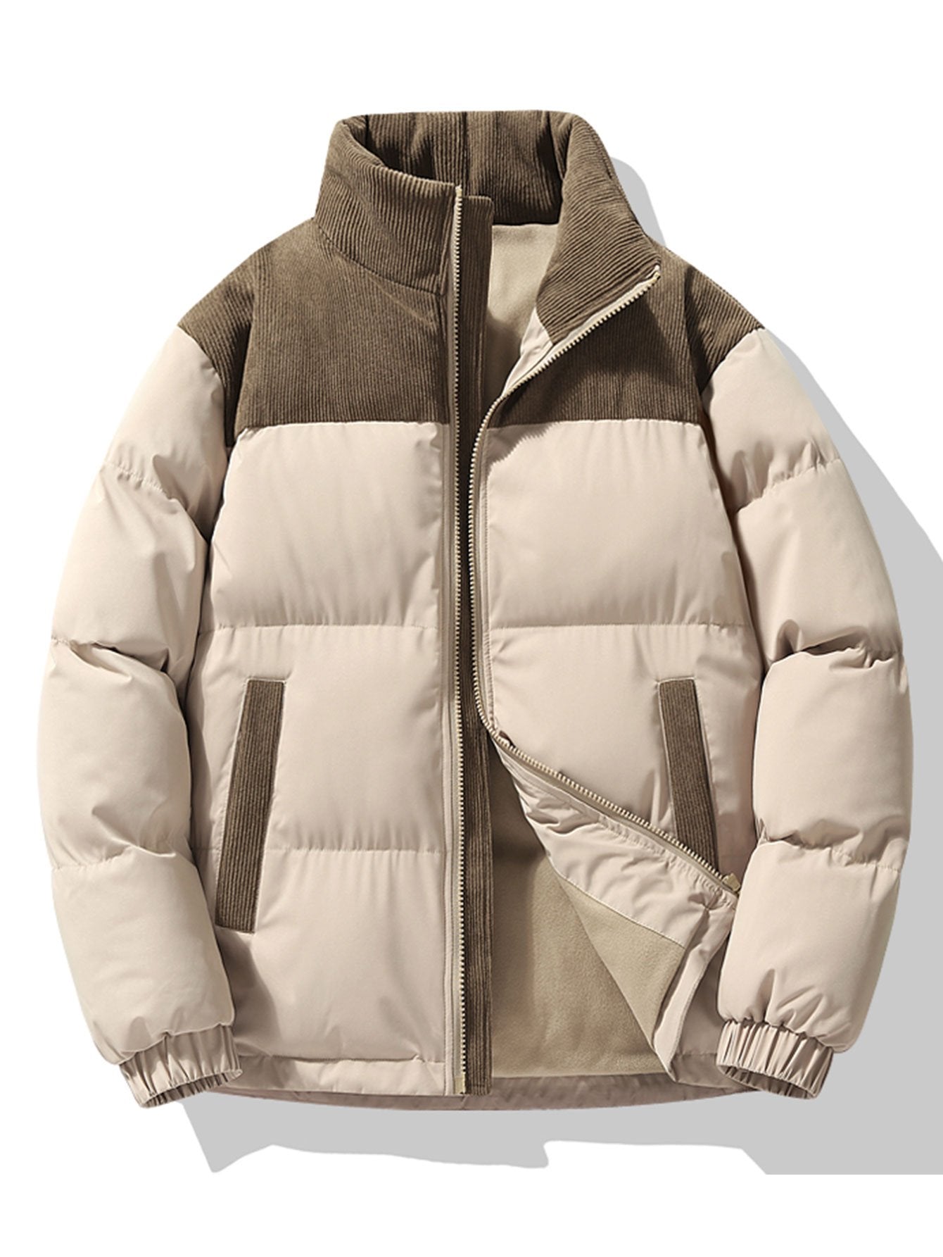 Mens Winter Puffer Jacket Oversized Fit With Thick Padding For Cold Weather For City Dwellers
