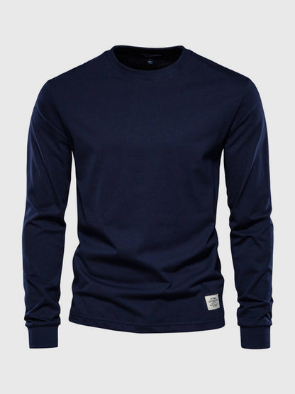 Sepp | Long-sleeve cotton shirt with round neckline for men