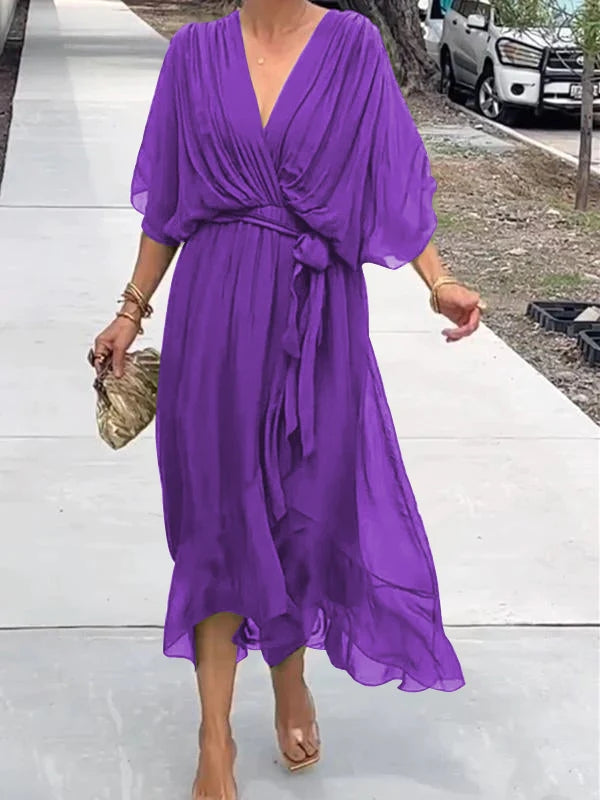 Joanna Elegant V Neck Dress For Women Timeless Cut With Allure Ideal For Evening Parties And Special Occasions