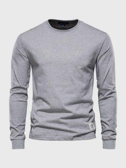 Sepp | Long-sleeve cotton shirt with round neckline for men