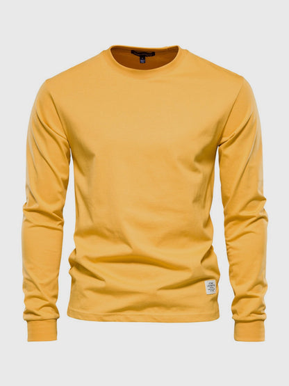 Sepp | Long-sleeve cotton shirt with round neckline for men