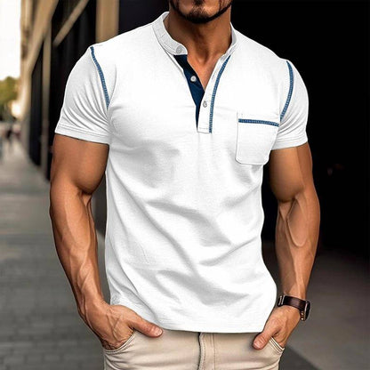 Mens Muscle Fit Henley Shirt Tight For Confident Men Bold Silhouette Versatile Edge