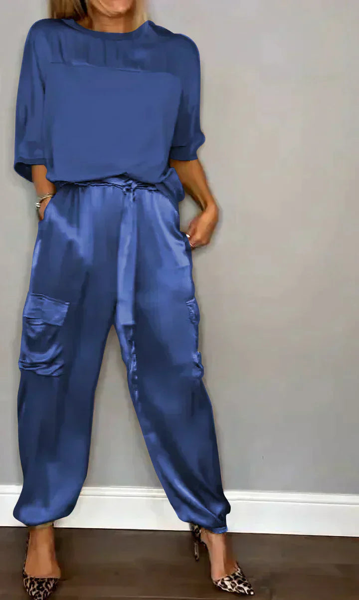Elegant satin jumpsuit for women - chic and comfortable