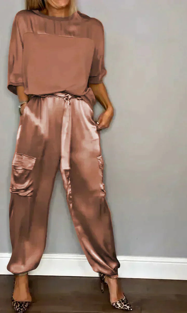 Elegant satin jumpsuit for women - chic and comfortable