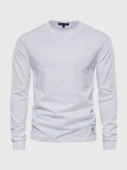 Sepp | Long-sleeve cotton shirt with round neckline for men