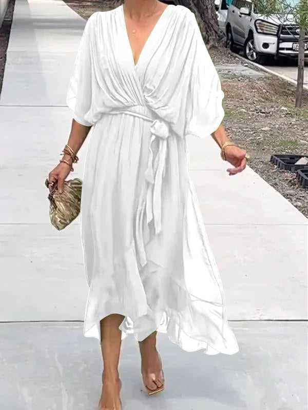 Joanna Elegant V Neck Dress For Women Timeless Cut With Allure Ideal For Evening Parties And Special Occasions