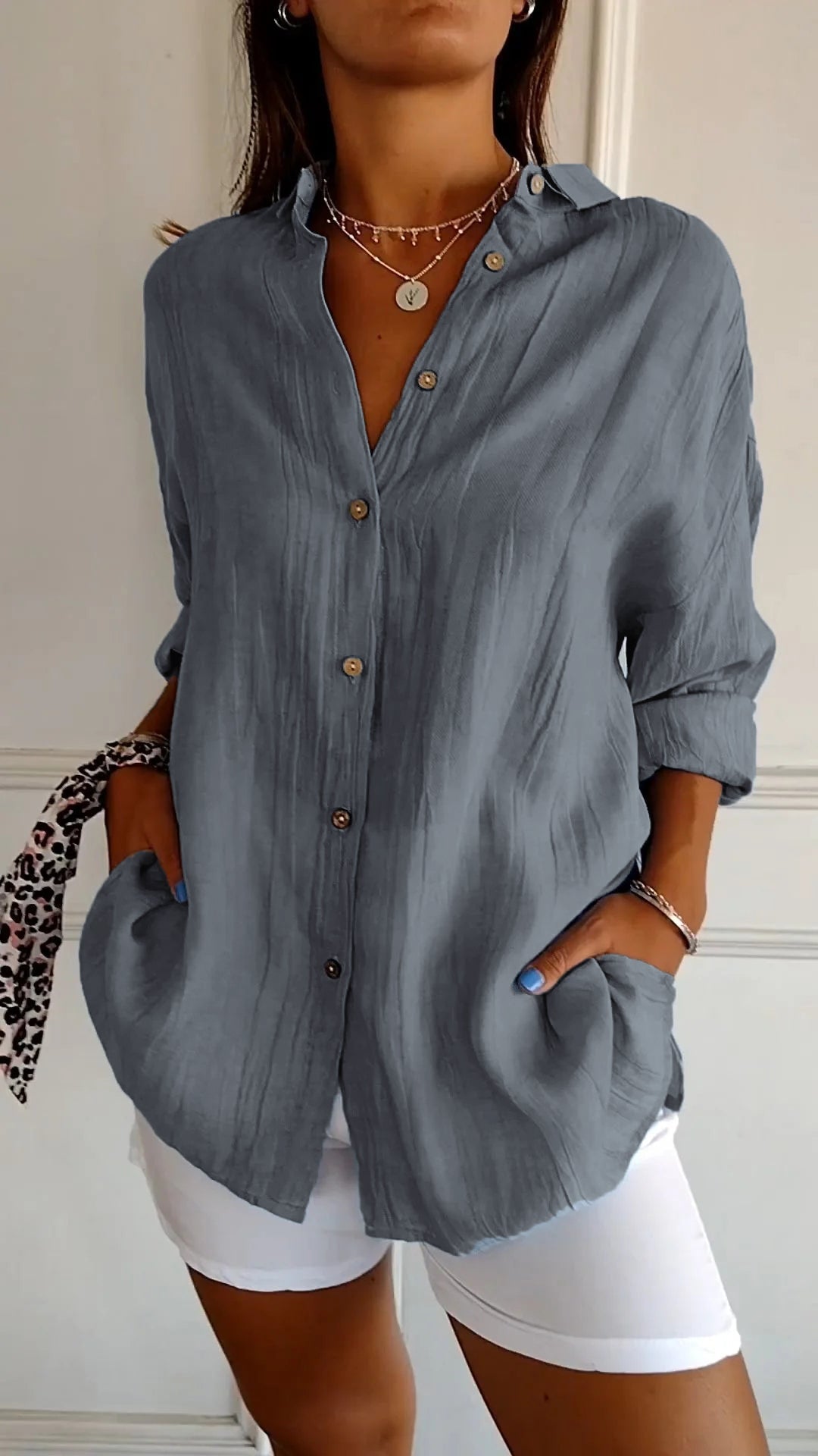 Women’s Button-Up Long Sleeve Shirt | Oversized