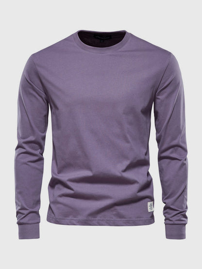 Sepp | Long-sleeve cotton shirt with round neckline for men