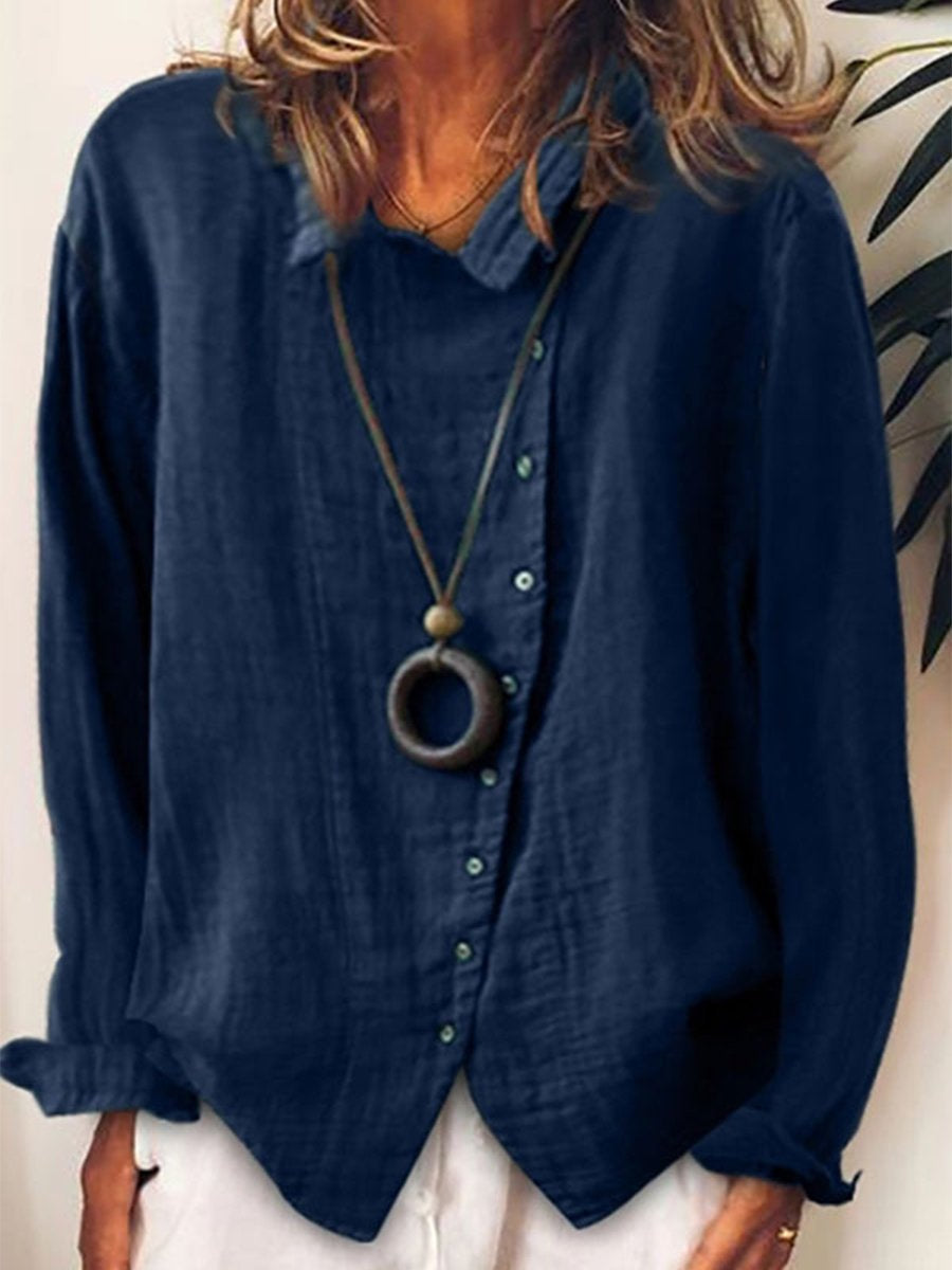 Long Linen Cotton Shirt For Women, Lightweight Relaxed Fit, Chic Layering Essential