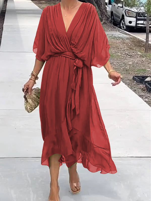 Joanna Elegant V Neck Dress For Women Timeless Cut With Allure Ideal For Evening Parties And Special Occasions
