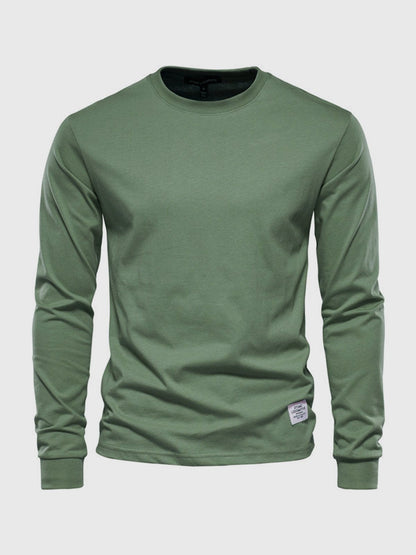 Sepp | Long-sleeve cotton shirt with round neckline for men
