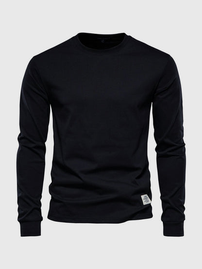 Sepp | Long-sleeve cotton shirt with round neckline for men