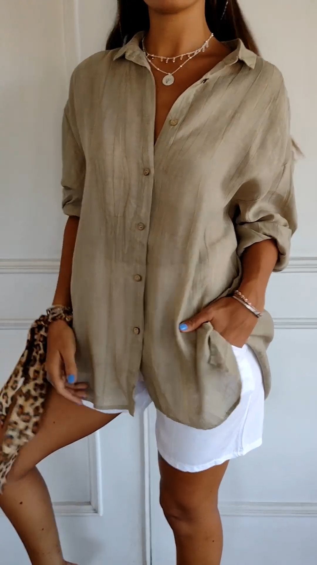 Lightweight Women's Button Down Shirt With Breathable Fabric For Office Or Casual Wear