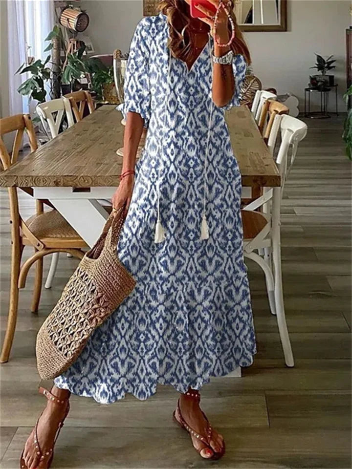 Jüli Maxi Summer Dress Airy Lightweight Short Sleeves For Women, Breathable All Day Comfort