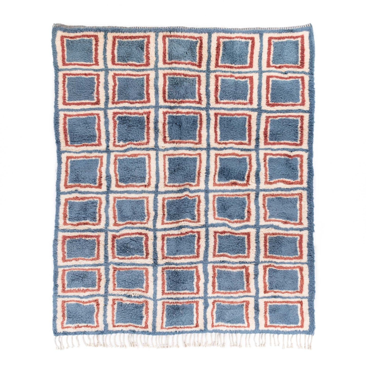Kaleido Squares - Luxury Shag Moroccan Rug - TrendAura