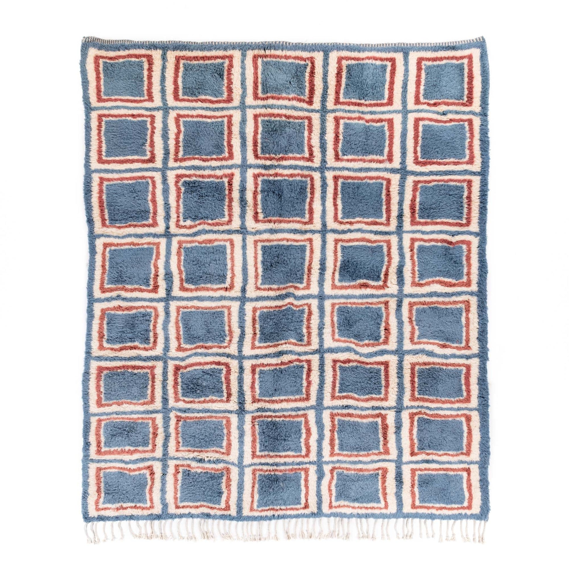 Kaleido Squares - Luxury Shag Moroccan Rug - TrendAura