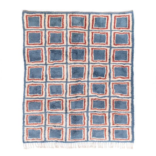 Kaleido Squares - Luxury Shag Moroccan Rug - TrendAura