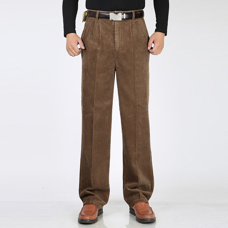 Brandon Men's Casual High Waist Pleated Trousers With Relaxed Fit For Work Or Weekend Wear TrendAura