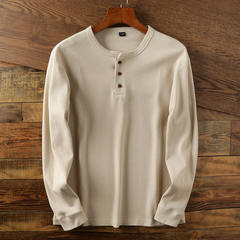 Nordic Flair Mens Henley T Shirt 100% Cotton Long Sleeve Soft Breathable Everyday Shirt