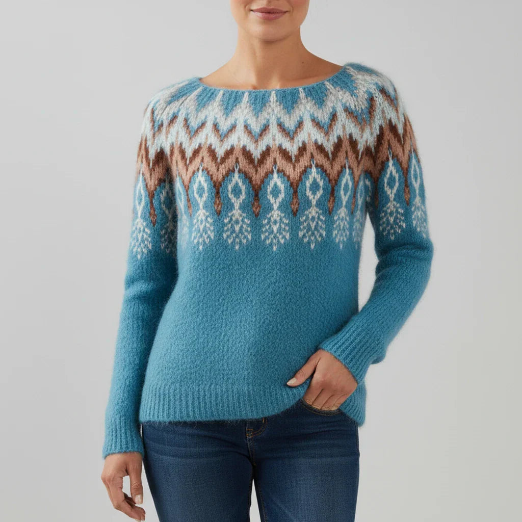 Women's Printed Crewneck Sweater
