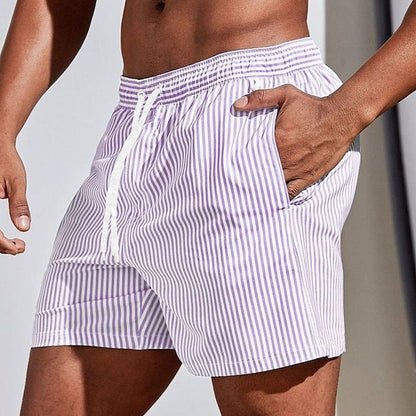 Klink Men's Boardshorts Striped Maritime Design For Comfortable Elastic Waist Beachwear