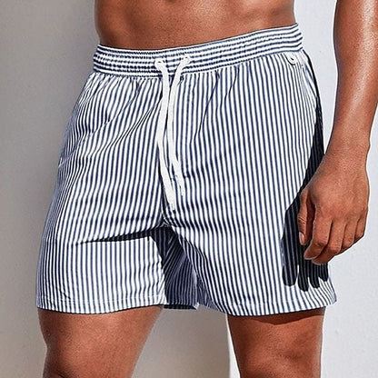 Klink Men's Boardshorts Striped Maritime Design For Comfortable Elastic Waist Beachwear