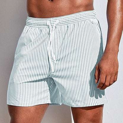 Klink Men's Boardshorts Striped Maritime Design For Comfortable Elastic Waist Beachwear