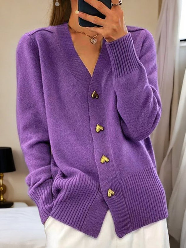 Krizzia Women Cardigan Thick V Neck Warm Elegant Vintage Preppy For Women Timeless Sophisticated