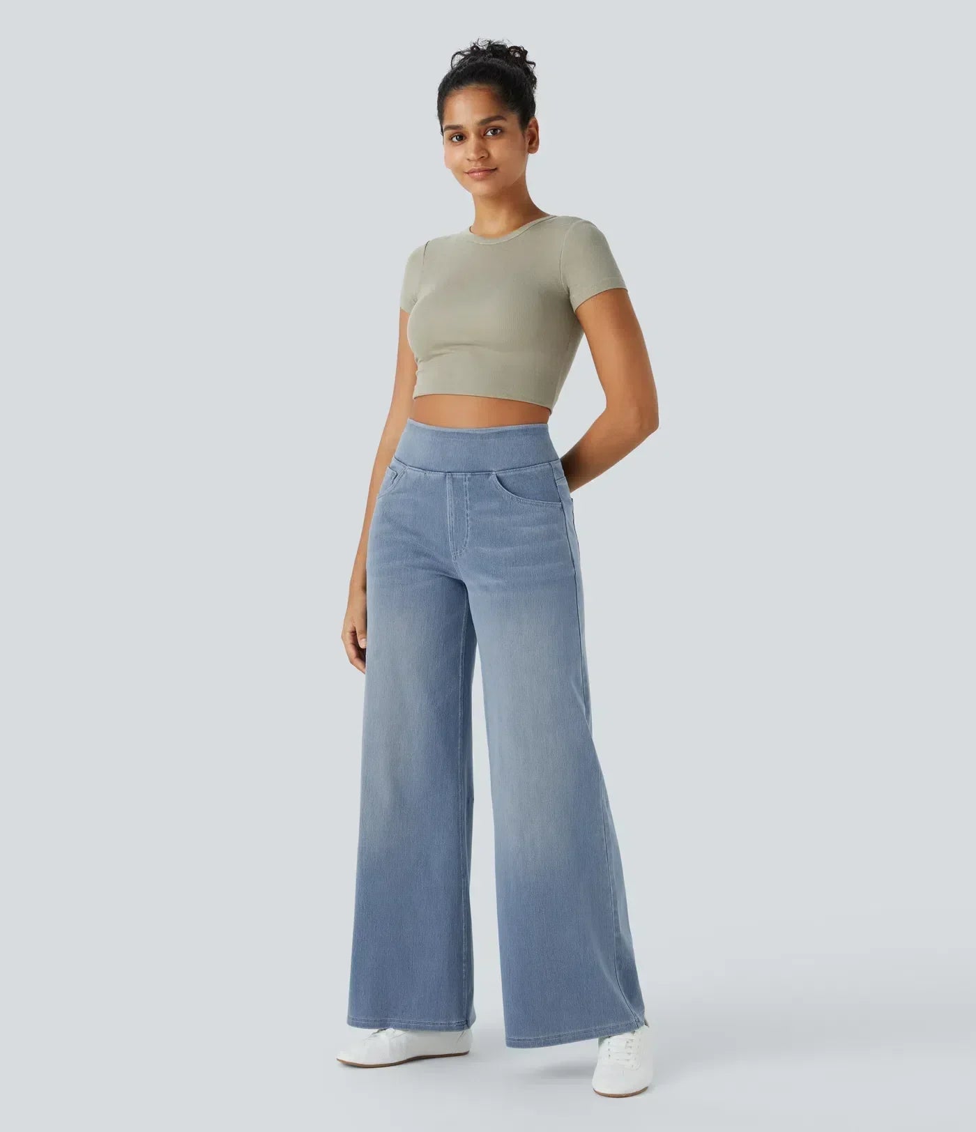 Beatrix Elastic High Waist Pants For Women Comfortable Office And Casual Wear All Day