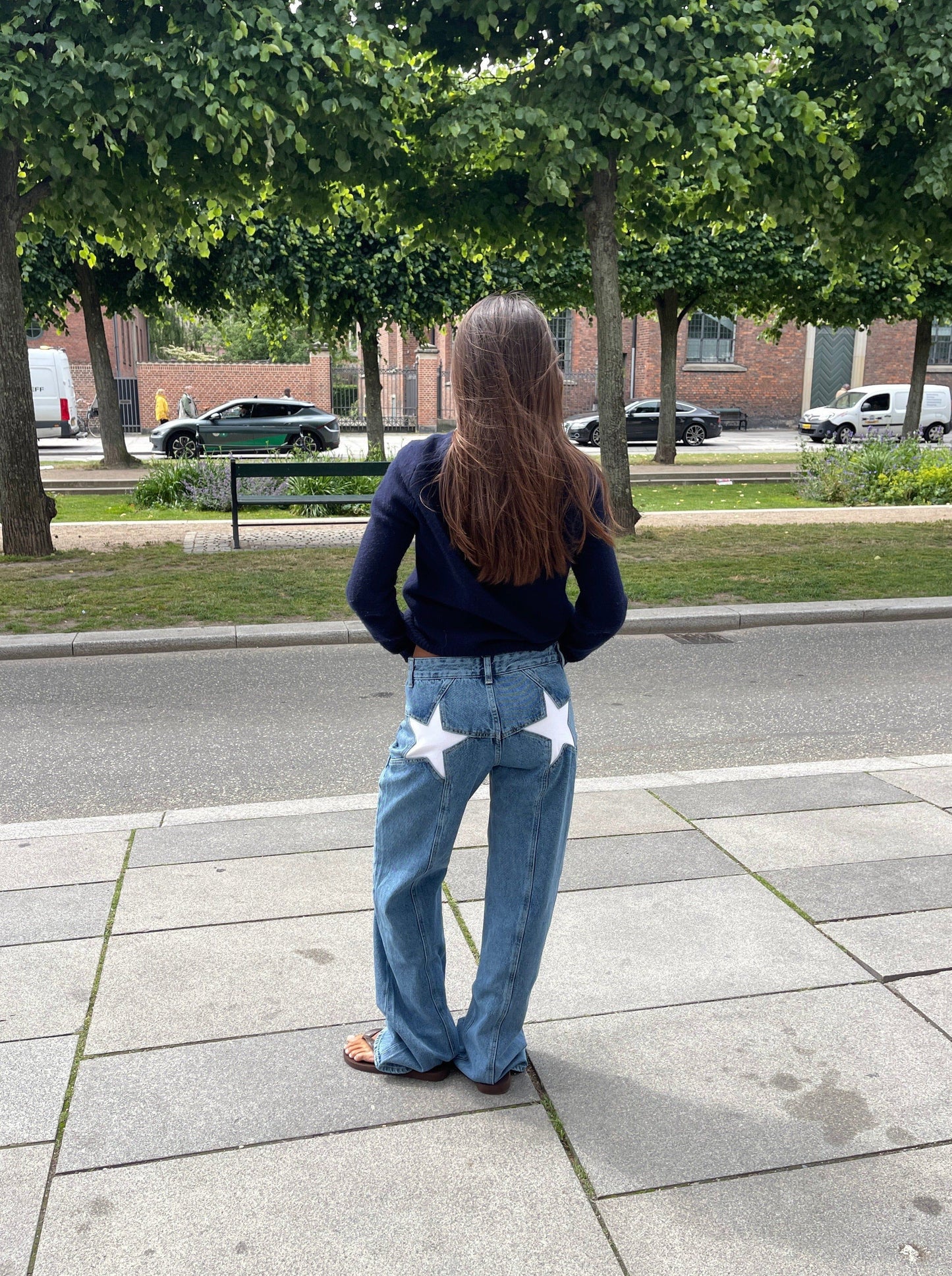 Original Starry Baggy Jeans High Waist Streetwear For Trendsetters Bold Wide Cut Denim Comfort