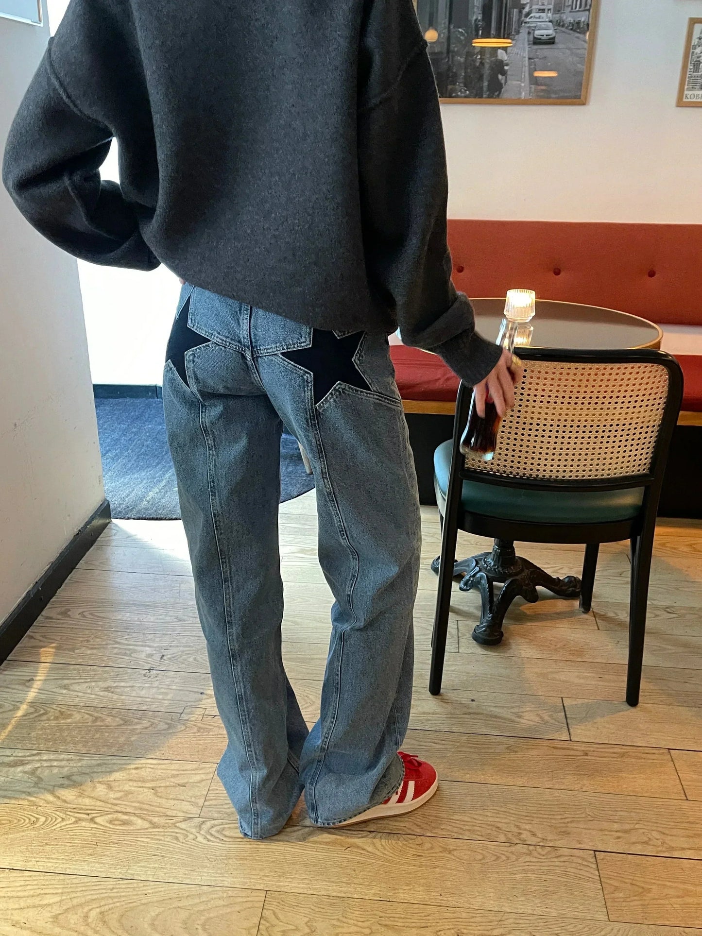 Original Starry Baggy Jeans High Waist Streetwear For Trendsetters Bold Wide Cut Denim Comfort