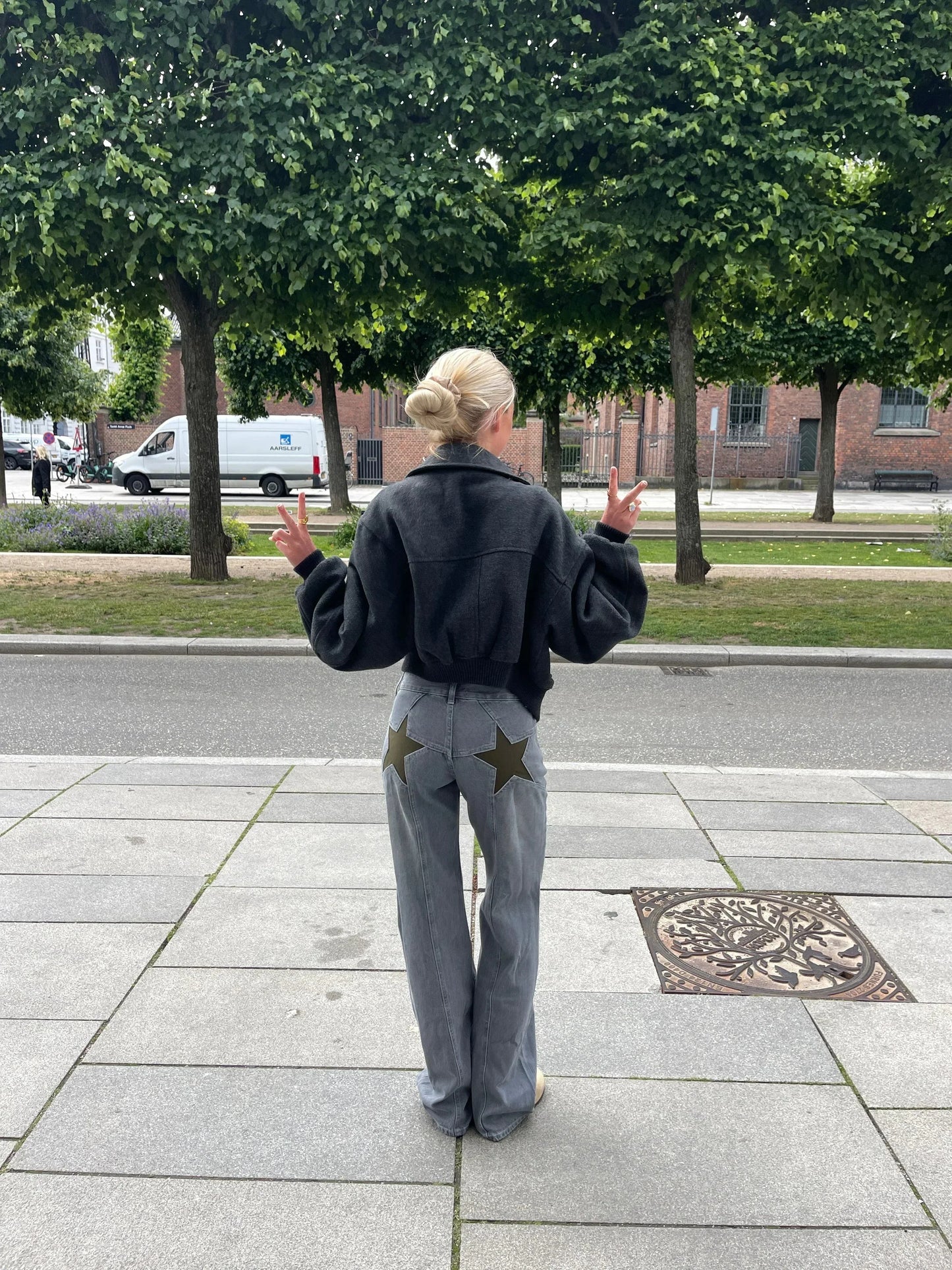 Original Starry Baggy Jeans High Waist Streetwear For Trendsetters Bold Wide Cut Denim Comfort